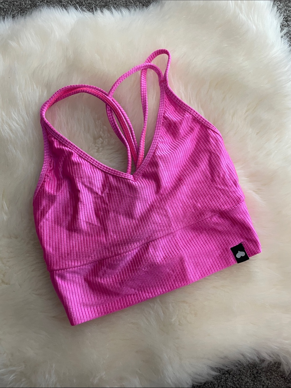 Booty by Brabants Ribbed Sports Bralette - Bright Pink